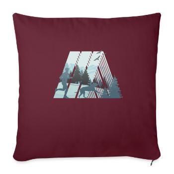 Canicross, jogging et sports canins sur le terrain - Housse de coussin décorative 45 x 45 cm - bordeaux - Devant