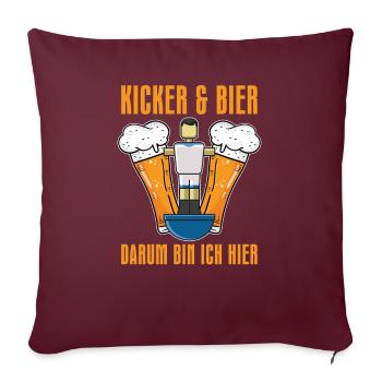 Tischfußball Kickern Tischkicker Wuzzler - Sofakissenbezug 45 x 45 cm - Burgunderrot - Vorne