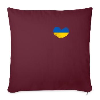 Ukraine Coeur Ukrajina Pays Ukrainien Ukrainien Amusant - Housse de coussin décorative 45 x 45 cm - bordeaux - Devant