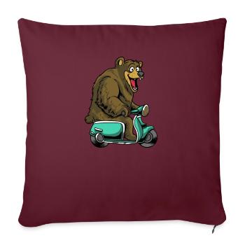 Scooter scooter mobylette scooter - Housse de coussin décorative 45 x 45 cm - bordeaux - Devant