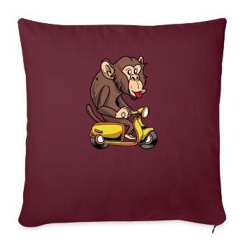 Scooter scooter mobylette scooter - Housse de coussin décorative 45 x 45 cm - bordeaux - Devant