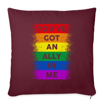 You’ve Got An Ally In Me LGBT Pride - Housse de coussin décorative 45 x 45 cm - bordeaux - Devant