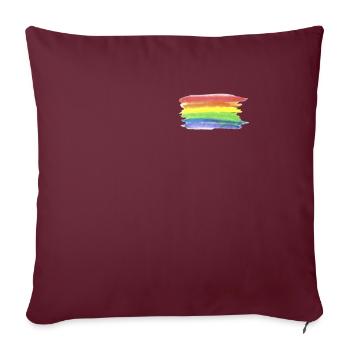 LGBT drapeau arc-en-ciel drapeau Pride Gay Gay - Housse de coussin décorative 45 x 45 cm - bordeaux - Devant