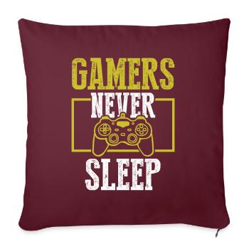 Le gamer ne dort pas - Housse de coussin décorative 45 x 45 cm - bordeaux - Devant