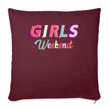 girls trip shirt girls weekend bachlorette - Housse de coussin décorative 45 x 45 cm - bordeaux - Devant