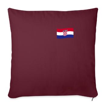 Croatie Drapeau Hrvatska Pays Croatia Kroate Déco - Housse de coussin décorative 45 x 45 cm - bordeaux - Devant