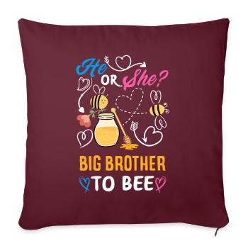 Pink Or Blue Gender Reveal Baby Party Frère - Housse de coussin décorative 45 x 45 cm - bordeaux - Devant
