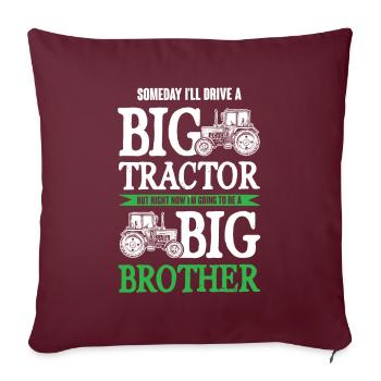 grand tracteur grand frère - Housse de coussin décorative 45 x 45 cm - bordeaux - Devant