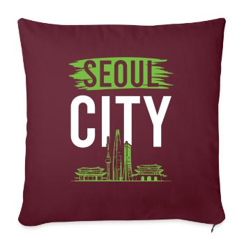 corée du sud séoul - Housse de coussin décorative 45 x 45 cm - bordeaux - Devant