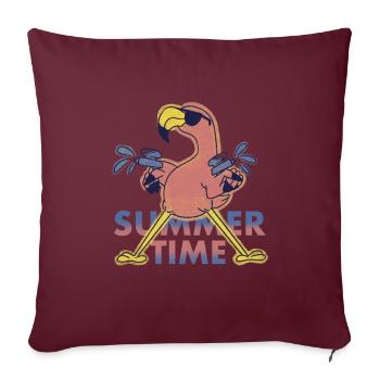 Summertime Flamingo Pistolet à eau - Housse de coussin décorative 45 x 45 cm - bordeaux - Devant