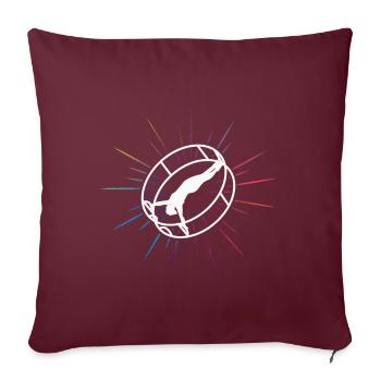 Roue du Rhône colorée avec gymnastique rhénane - Housse de coussin décorative 45 x 45 cm - bordeaux - Devant