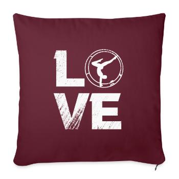 J’adore Rhönrad, cycliste du Rhône - Housse de coussin décorative 45 x 45 cm - bordeaux - Devant