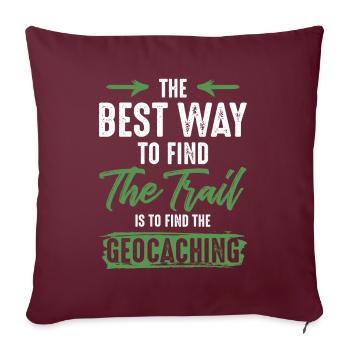 loin suivre geocaching - Housse de coussin décorative 45 x 45 cm - bordeaux - Devant