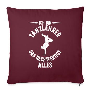 Tanzen Tänzer Tanz - Sofakissenbezug 45 x 45 cm - Burgunderrot - Vorne