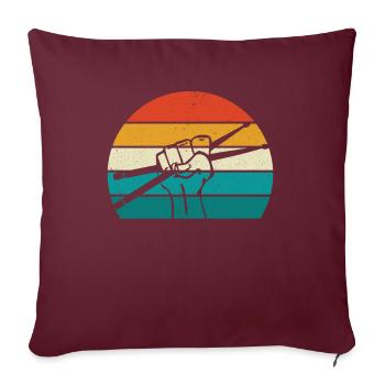 Retro Drumsticks batterie cadeau de batterie - Housse de coussin décorative 45 x 45 cm - bordeaux - Devant