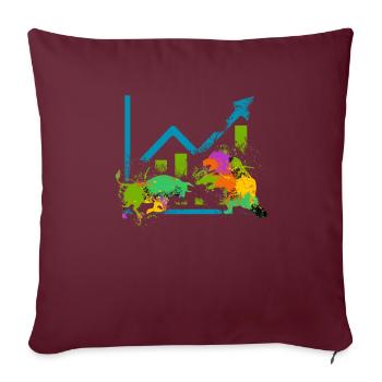 Stock Day Trading Bourse Forex Actions Trader - Housse de coussin décorative 45 x 45 cm - bordeaux - Devant