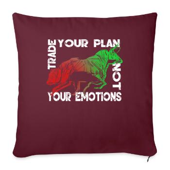 Stock Day Trading Bourse Forex Actions Trader - Housse de coussin décorative 45 x 45 cm - bordeaux - Devant