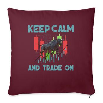 Stock Day Trading Bourse Forex Actions Trader - Housse de coussin décorative 45 x 45 cm - bordeaux - Devant