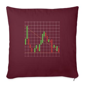 Stock Day Trading Bourse Forex Actions Trader - Housse de coussin décorative 45 x 45 cm - bordeaux - Devant