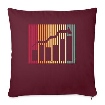 Rétro Stock Day Trading Bourse Forex Actions Trader - Housse de coussin décorative 45 x 45 cm - bordeaux - Devant