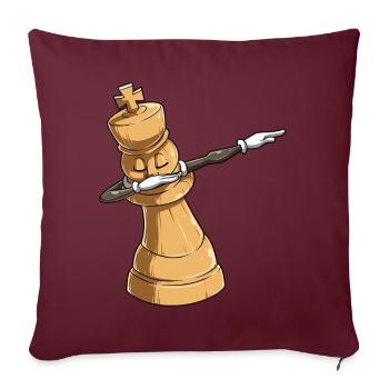 Le roi des échecs Dab Dabbing Danse - Housse de coussin décorative 45 x 45 cm - bordeaux - Devant