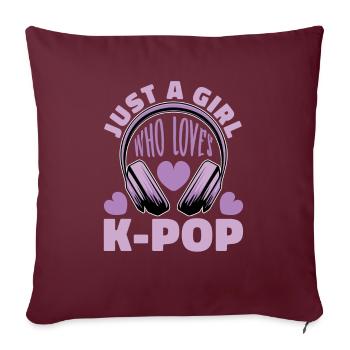 K-Pop Kpop K-Drama Korean Pop Musique - Housse de coussin décorative 45 x 45 cm - bordeaux - Devant