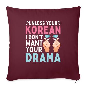 K-Pop Kpop K-Drama Korean Pop Musique - Housse de coussin décorative 45 x 45 cm - bordeaux - Devant