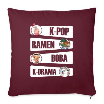 K-Pop Kpop K-Drama Korean Pop Musique - Housse de coussin décorative 45 x 45 cm - bordeaux - Devant