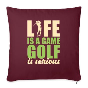 Golf golf terrain de golf - Housse de coussin décorative 45 x 45 cm - bordeaux - Devant