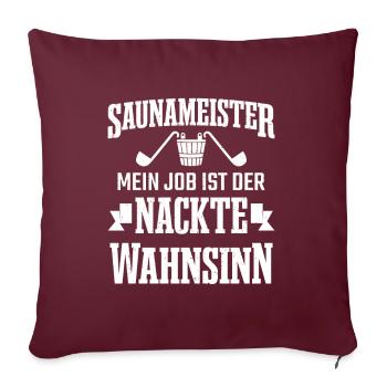 Sauna Goer Sauna Master Naked Madness Sauna - Sofa pillowcase 17,3'' x 17,3'' (45 x 45 cm) - burgundy - Front