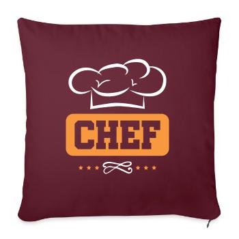 chef cuisinier - Housse de coussin décorative 45 x 45 cm - bordeaux - Devant