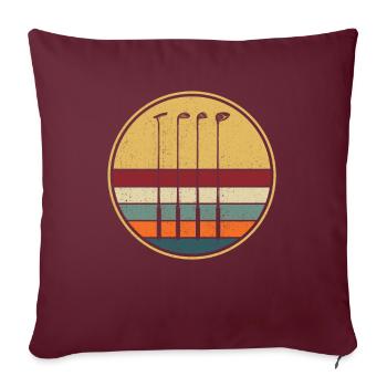Golf rétro golf golf golf - Housse de coussin décorative 45 x 45 cm - bordeaux - Devant