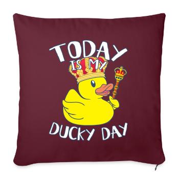 Today is My Ducky Day - Lucky day Königliche Enten - Sofakissenbezug 45 x 45 cm - Burgunderrot - Vorne