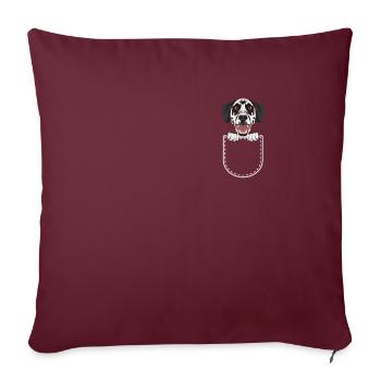 Dalmatiens dans la poche thoracique - Housse de coussin décorative 45 x 45 cm - bordeaux - Devant