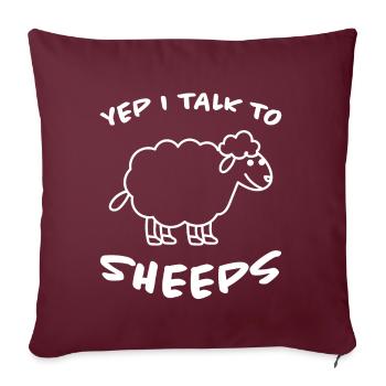 Mouton Drôle Dire Mouton Agneau Fermier Cadeau - Housse de coussin décorative 45 x 45 cm - bordeaux - Devant