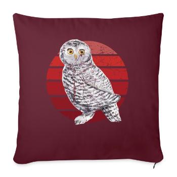 Hibou Hibou Hibou Hibou Animal Woody Hibou Grange Hibou Amusant - Housse de coussin décorative 45 x 45 cm - bordeaux - Devant
