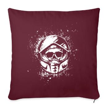 Casque de motard - Splinter - Chemise de moto - Housse de coussin décorative 45 x 45 cm - bordeaux - Devant