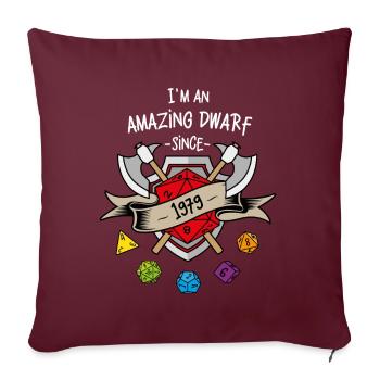 I'm an amazing dwarf since 1979 - Housse de coussin décorative 45 x 45 cm - bordeaux - Devant