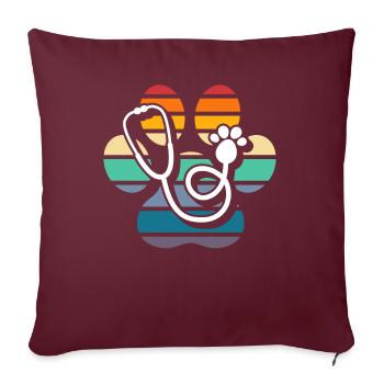 Drôle de vétérinaire vétérinaire Vétérinaire Cadeau - Housse de coussin décorative 45 x 45 cm - bordeaux - Devant