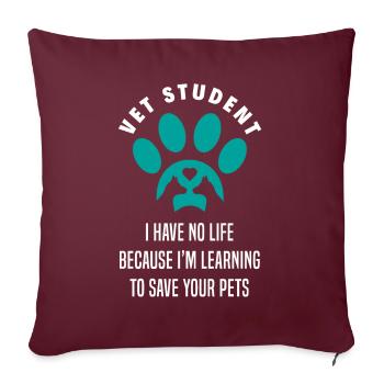 Drôle d’étudiant vétérinaire étudiant en médecine vétérinaire - Housse de coussin décorative 45 x 45 cm - bordeaux - Devant
