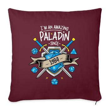 I'm an amazing paladin since 1984 - Housse de coussin décorative 45 x 45 cm - bordeaux - Devant