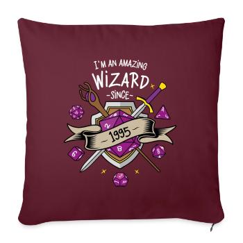 I'm an amazing wizard since 1995 - Housse de coussin décorative 45 x 45 cm - bordeaux - Devant