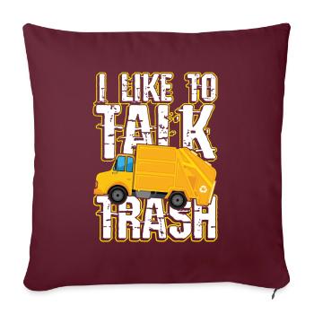 J’aime parler trash pour un homme - Housse de coussin décorative 45 x 45 cm - bordeaux - Devant