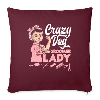 Toiletteur pour chiens Toiletteur pour chiens Salon pour chiens Toiletteurs pour chiens - Housse de coussin décorative 45 x 45 cm - bordeaux - Devant