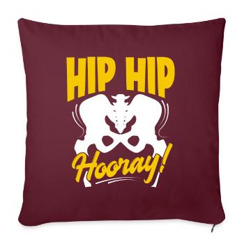 Chirurgie artificielle de l’articulation de la hanche prothèse de hanche - Housse de coussin décorative 45 x 45 cm - bordeaux - Devant