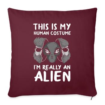 Drôle Alien Ufo Alien Gift - Housse de coussin décorative 45 x 45 cm - bordeaux - Devant