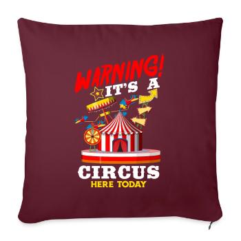 Fête d’anniversaire de cirque - Housse de coussin décorative 45 x 45 cm - bordeaux - Devant
