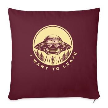 Drôle Alien Ufo Alien Gift - Housse de coussin décorative 45 x 45 cm - bordeaux - Devant