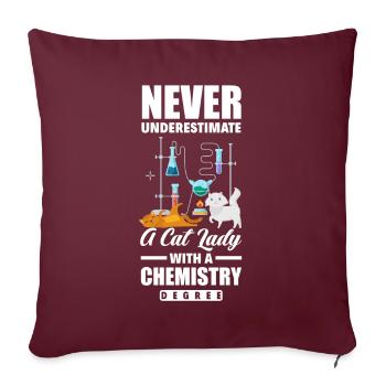 Drôle de chimiste étudiant en chimie Chat - Housse de coussin décorative 45 x 45 cm - bordeaux - Devant