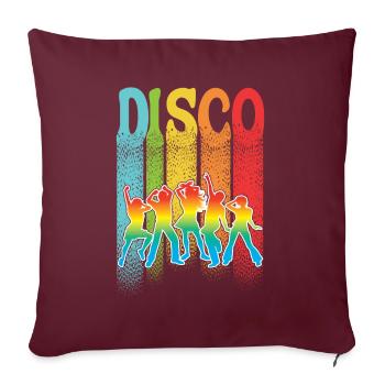 1970er Vintage Disco Tanzparty - Sofakissenbezug 45 x 45 cm - Burgunderrot - Vorne